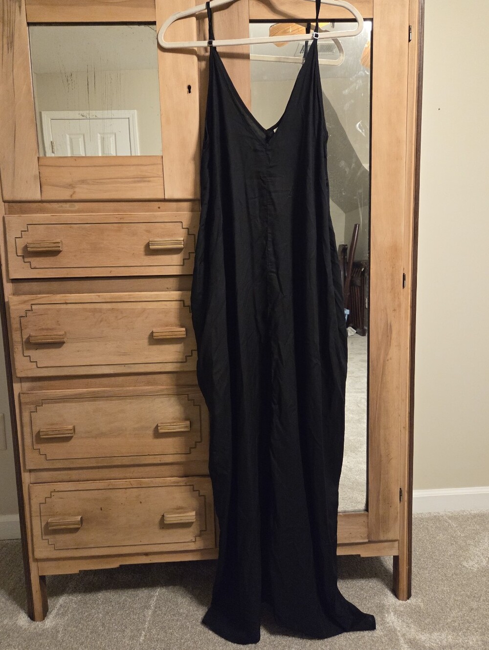 NWT Elan Black Slip Maxi Dress with Spaghetti Straps